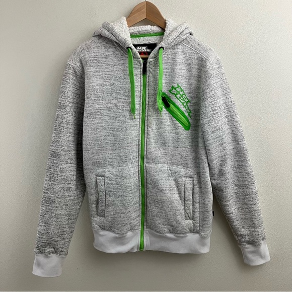NO FEAR | Gray & Lime Green Hoodie Zipper Jacket - Picture 3 of 11